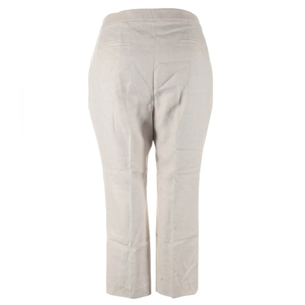 J. Crew Kate Straight Leg Pant in Stretch Linen Size 20 Light Beige Workwear NWT